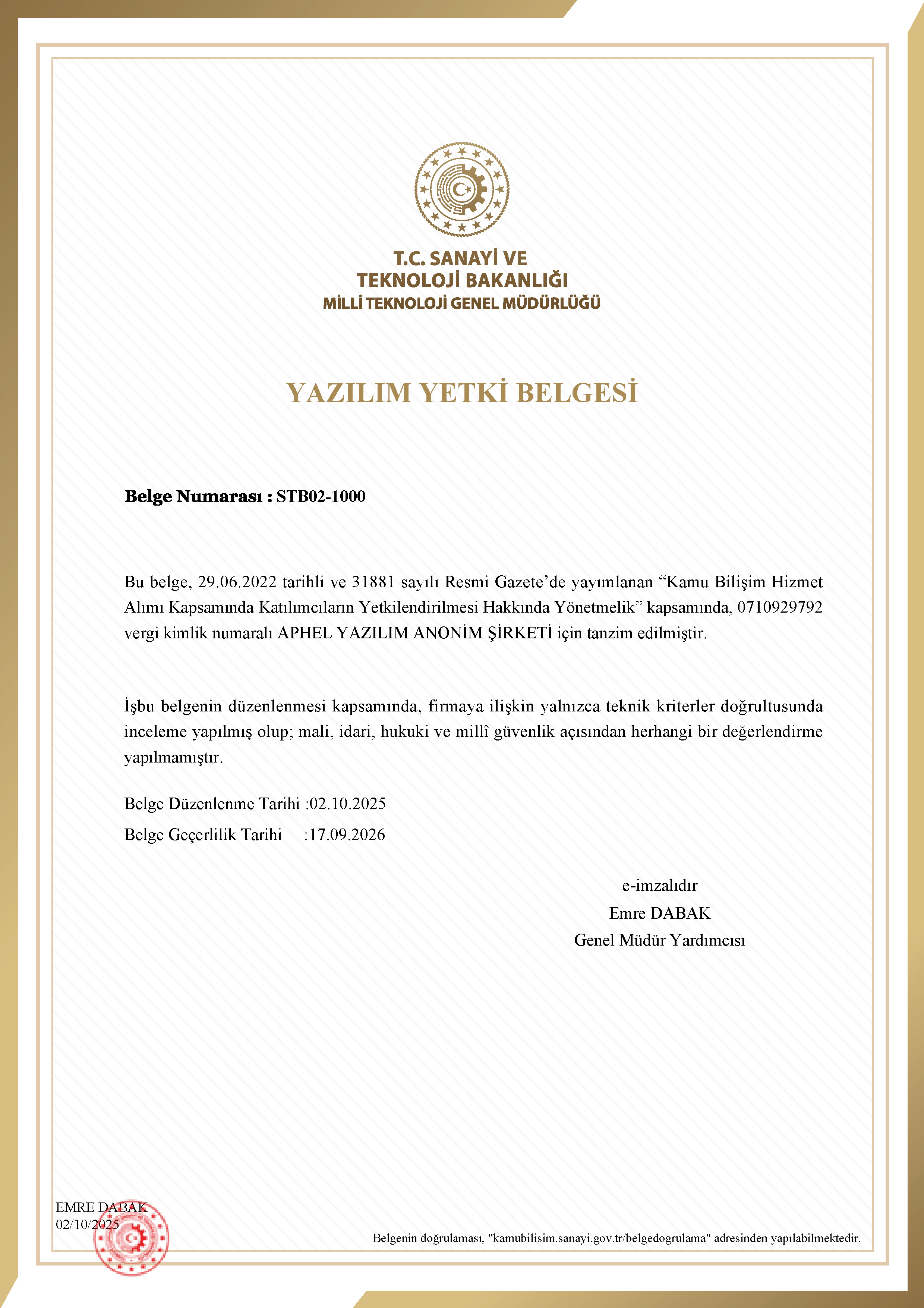 Aphel Sertifika BGYS